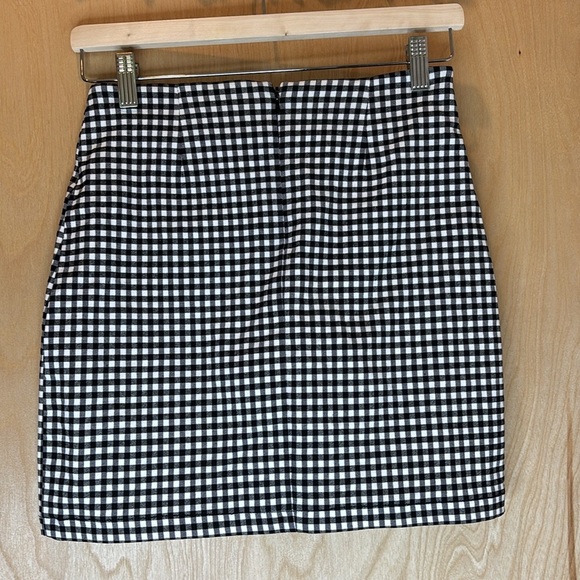 Shinestar Mini Skirt Black and White Gingham A-Line Size Small - Picture 5 of 5